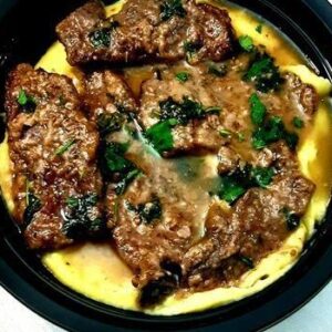 סקלופיני סינטה בקר מצע פירה תפו"א